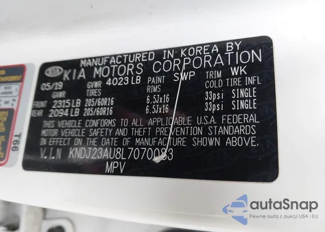 2020 Kia Soul S from USA, damaged, VIN KNDJ23AU8L7070083